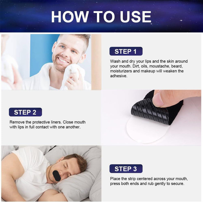 Tiras Bucales Antirronquidos, 60 Tiras para Dormir Antirronquidos Dropea