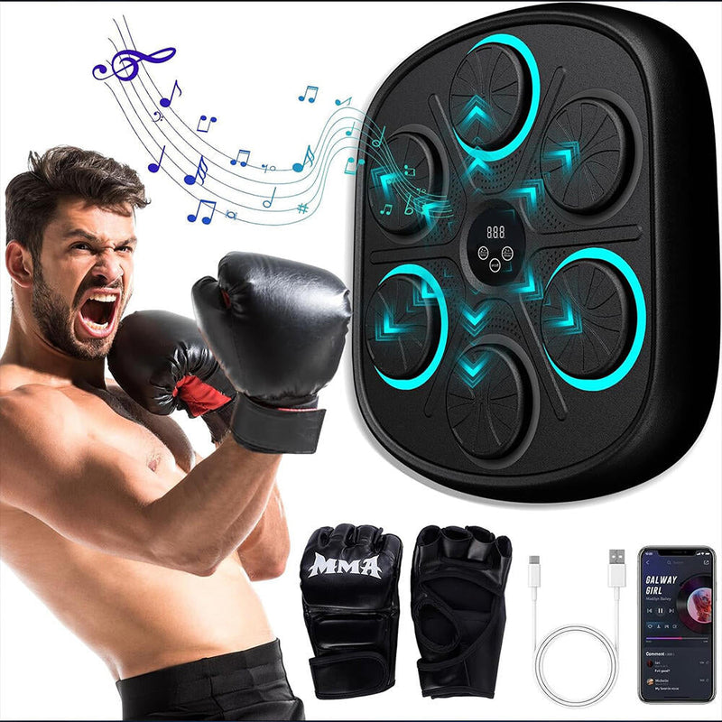 Máquina De Boxeo Electrónica con 2 Guantes Bluetooth Y Carga USB Dropea